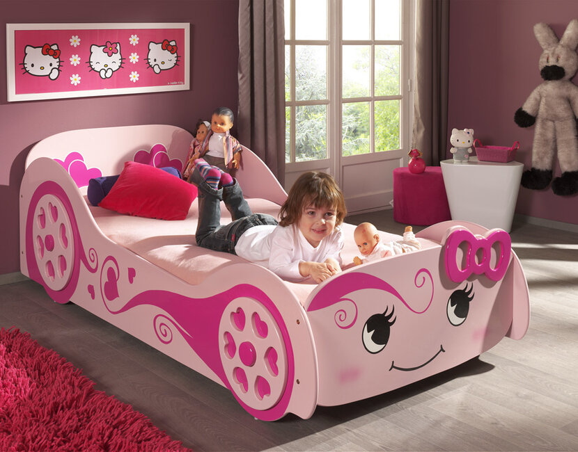 Autobed Roze Love Car 90 x 200