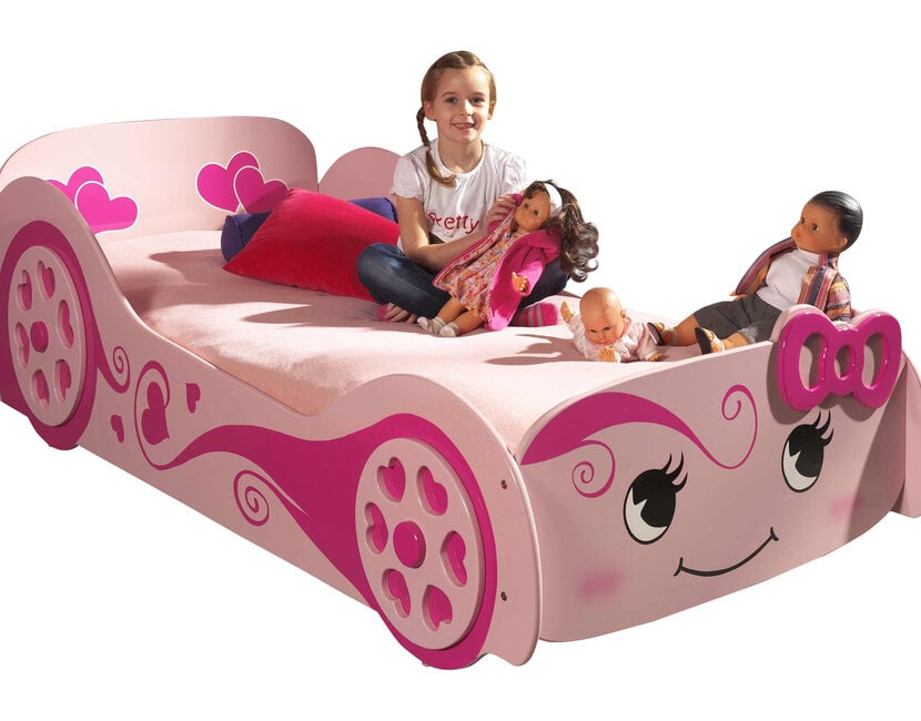Autobed Roze Love Car 90 x 200