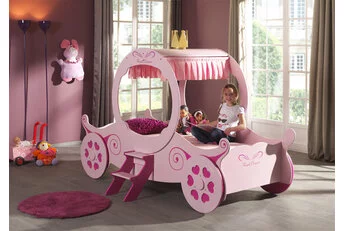 Autobed Koets Roze Princess Kate  - 90 x 200