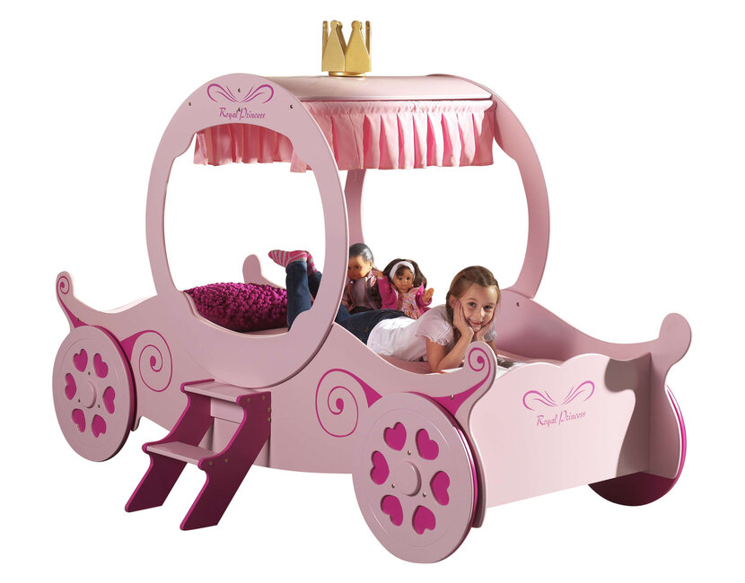 Autobed Koets Roze Princess Kate   - 90 x 200