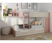 Stapelbed Jules Roze met kast en 2 lades