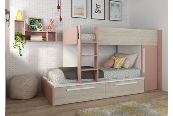 Stapelbed Jules Roze met kast en 2 lades