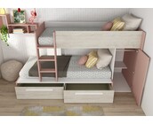 Stapelbed Jules Roze met kast en 2 lades