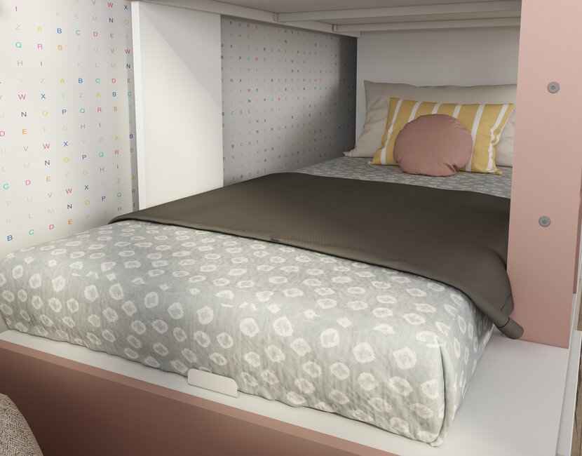 Stapelbed Jules Roze met kast en 2 lades