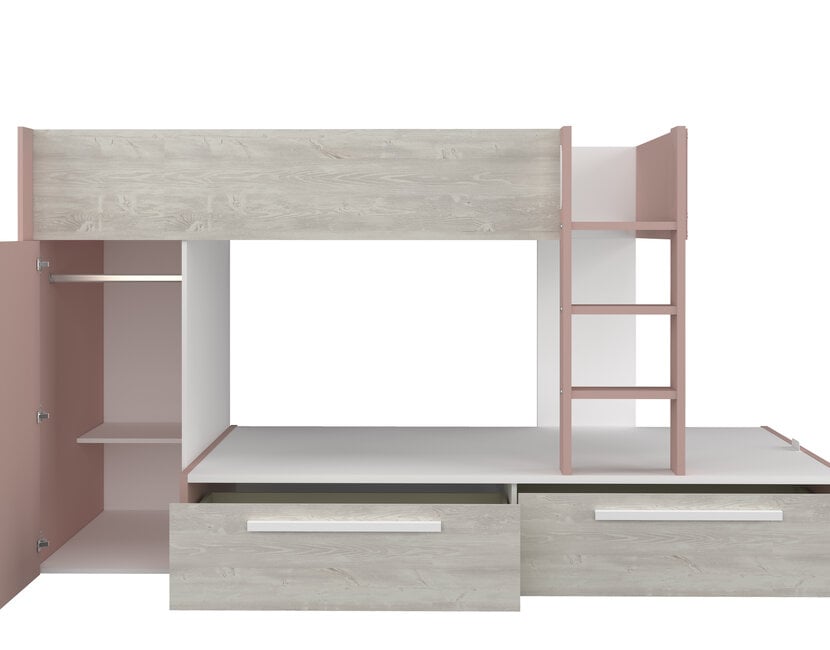 Stapelbed Jules Roze met kast en 2 lades