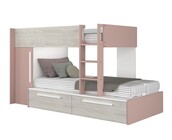 Stapelbed Jules Roze met kast en 2 lades