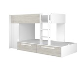 Stapelbed Jules Grijs eiken met kast en 2 lades