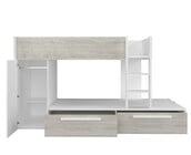 Stapelbed Jules Grijs eiken met kast en 2 lades