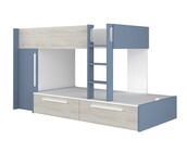 Stapelbed Jules blauw met kast en 2 lades