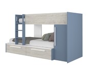 Stapelbed Jules blauw met kast en 2 lades