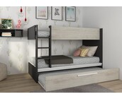 Stapelbed Jules antraciet met slaaplade