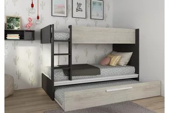 Stapelbed Jules antraciet met slaaplade