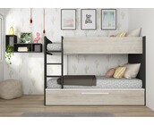 Stapelbed Jules antraciet met slaaplade