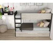 Stapelbed Jules antraciet met slaaplade