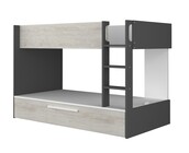 Stapelbed Jules antraciet met slaaplade