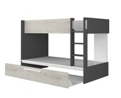 Stapelbed Jules antraciet met slaaplade