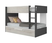 Stapelbed Jules antraciet met slaaplade