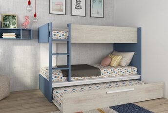 Stapelbed Jules blauw met slaaplade