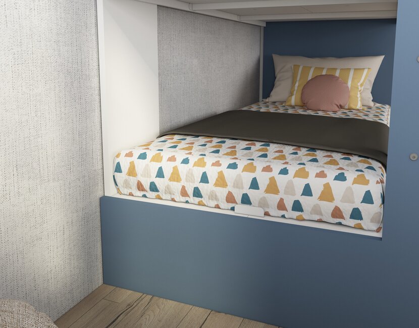 Stapelbed Jules blauw met slaaplade