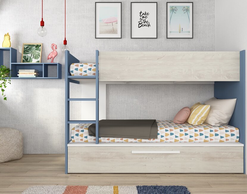 Stapelbed Jules blauw met slaaplade