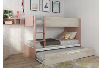 Stapelbed Jules roze met slaaplade