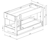 Stapelbed Jules grijs eiken met slaaplade