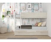 Stapelbed Jules grijs eiken met slaaplade