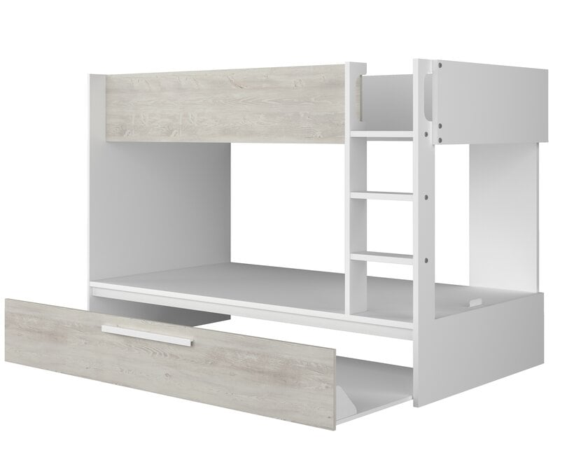 Stapelbed Jules grijs eiken met slaaplade