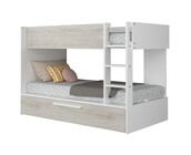 Stapelbed Jules grijs eiken met slaaplade