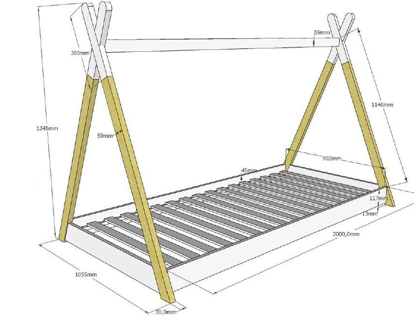 Kinderbed Tipi - 90x200