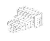 Hoogslaper Spectra Blauw met bureau en bed