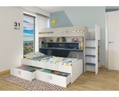 Hoogslaper Spectra Blauw met bureau en bed