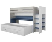 Hoogslaper Spectra Blauw met bureau en bed