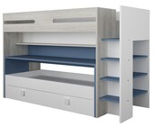 Hoogslaper Spectra Blauw met bureau en bed