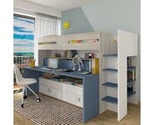 Hoogslaper Spectra Blauw met bureau en bed