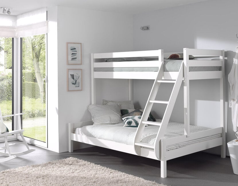 3 persoons stapelbed Martin - Wit - 140x200