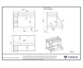 3 persoons stapelbed Martin - Wit - 140x200