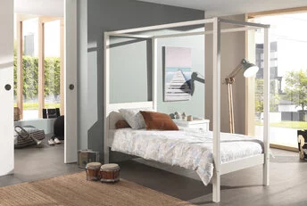 Hemelbed Wit PINO - 90x200 cm