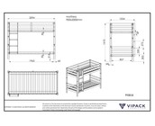 Stapelbed Wit PINO  - 160 cm hoog