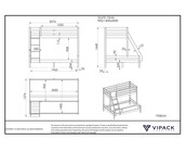 3 persoons stapelbed Martin  Grijs - 140x200