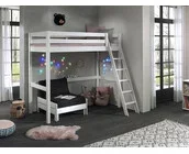 Hoogslaper met zetelbed Wit PINO - 90x200cm