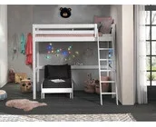 Hoogslaper met zetelbed Wit PINO - 90x200cm