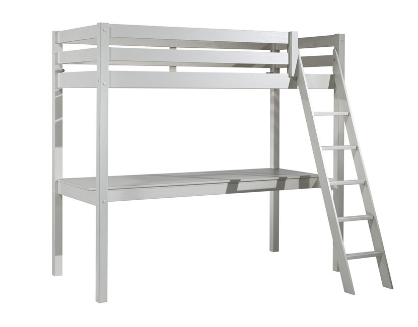 Hoogslaper met bureau Wit PINO - 90x200cm