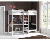 Hoogslaper met bureau en zetelbed Wit PINO