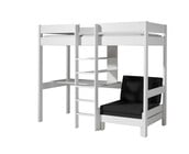 Hoogslaper met bureau en zetelbed Wit PINO