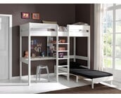 Hoogslaper met bureau en zetelbed Wit PINO