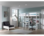 Hoogslaper met bureau en zetelbed Wit PINO