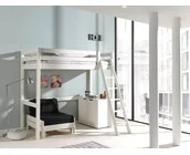 Hoogslaper met zetelbed Wit PINO - 90x200cm