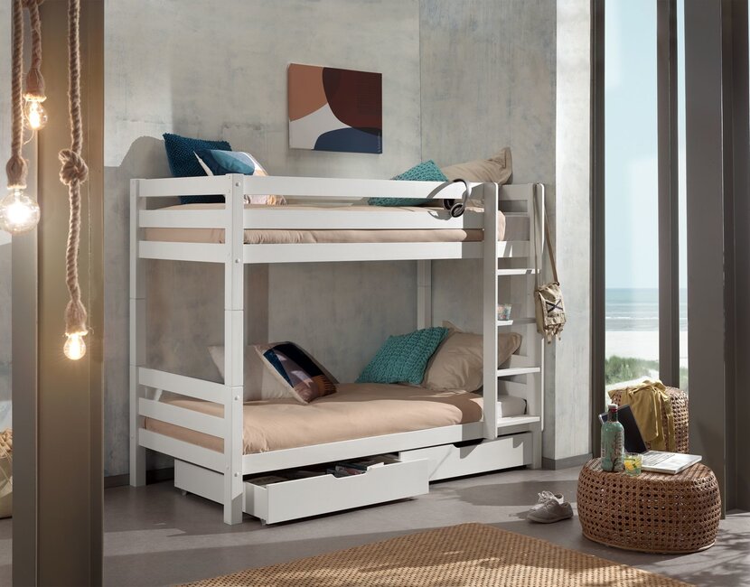 Stapelbed Wit PINO  - 180 cm hoog