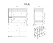 Stapelbed Wit PINO  - 180 cm hoog